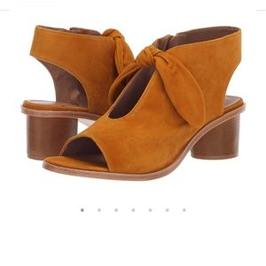 Bernardo Luna Suede Bootie Sandal in Mustard